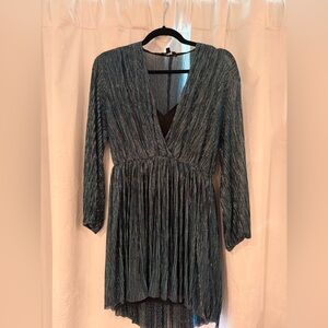 Teal/Black/Silver Shimmery Maje Dress